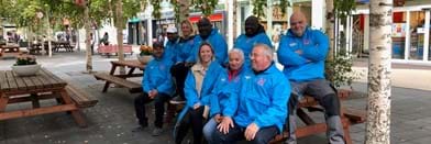 de 10 leden van de Boogaard-crew in De Boogaard